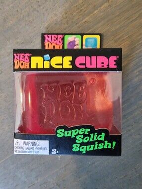 🧊NeeDoh JUMBO❗️Nice Cube - Pink Super Solid Squish Shylling - NEW⚡Y2K NWT